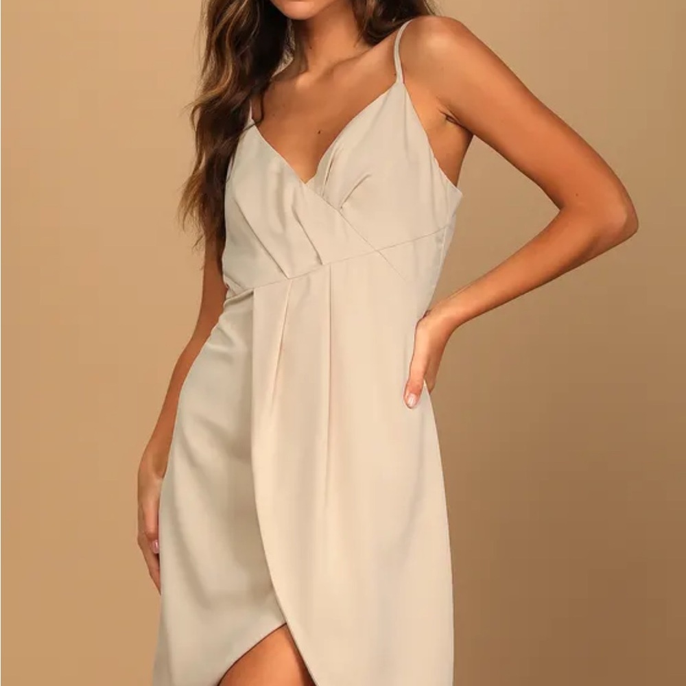 Beige Tulip Midi Dress